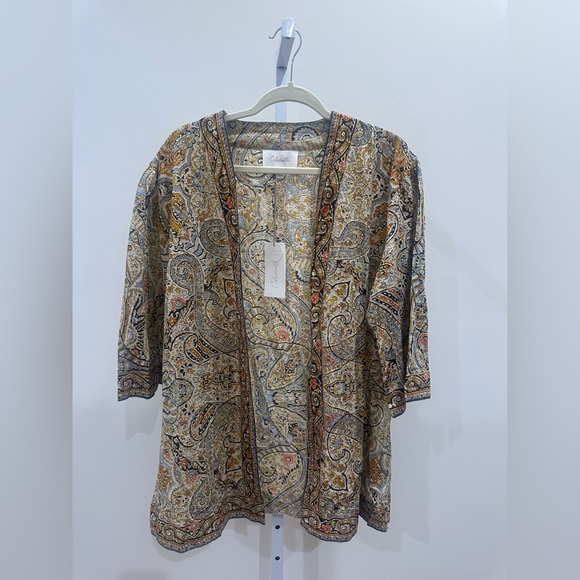 Cleobella Kaleidoscope Paisley Wrap / Kimono – Size S (XS/S) NWT Boho Cover‑Up - Picture 3 of 8